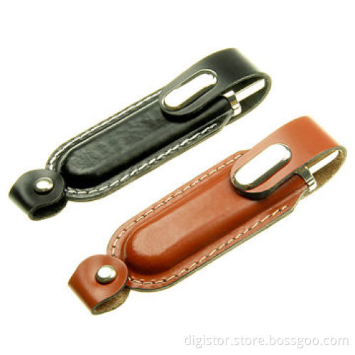 Leather USB High Business, USB 2.0 Emboss Logo, Quality Guarantee, 128MB- 32GB